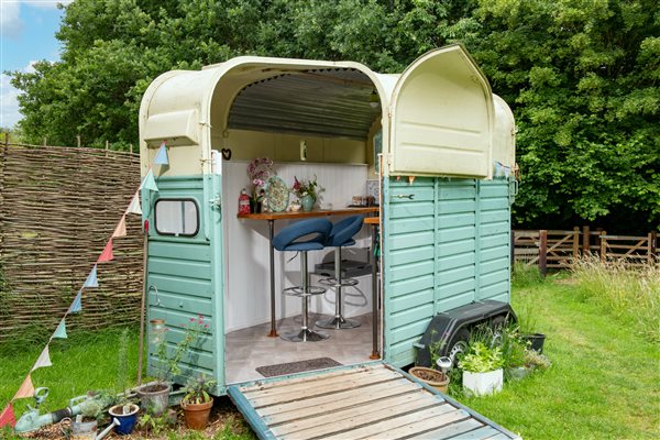 Rice trailer converted into kitchen 